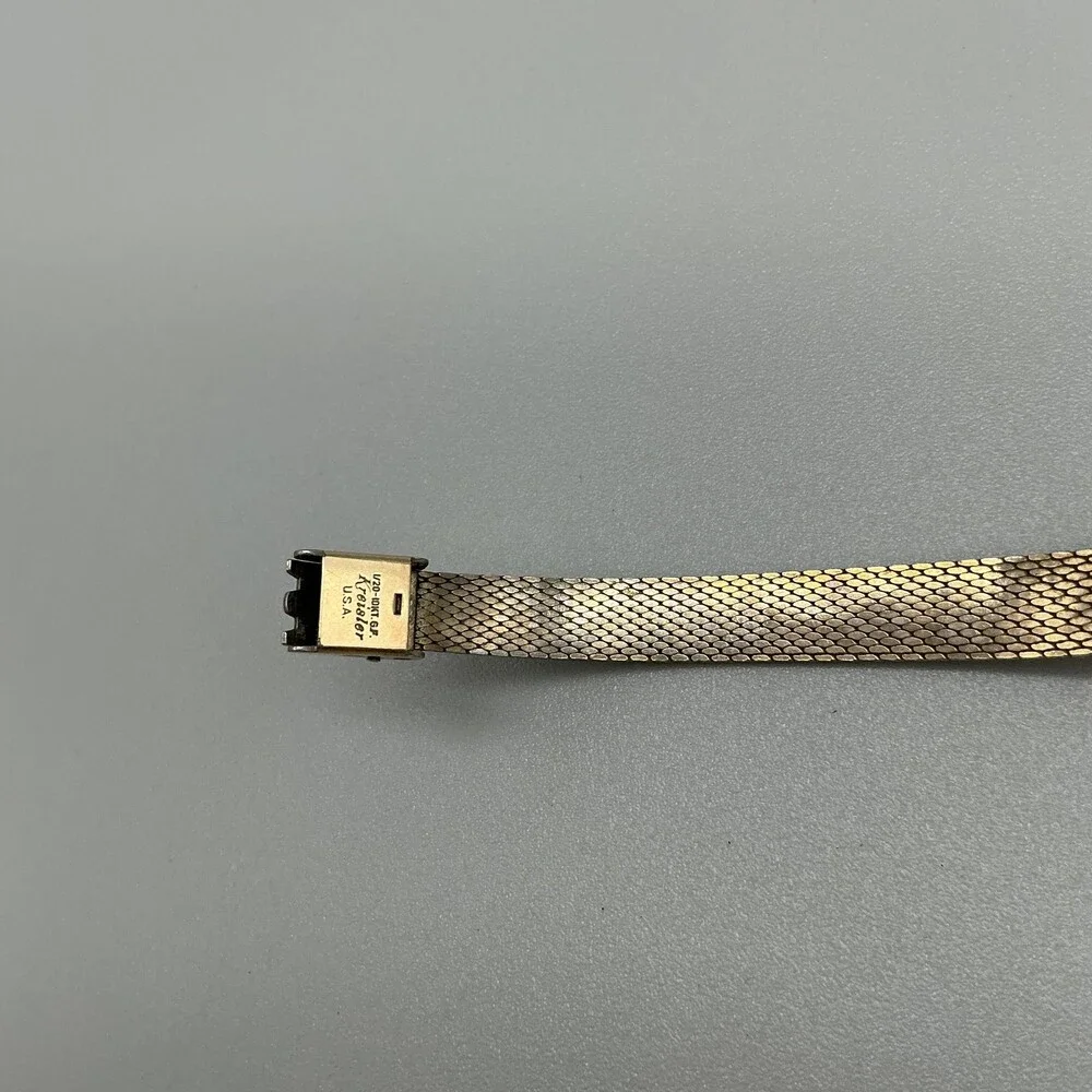 Vintage Elgin Womens Watch 14mm 10K Rolled Gold Plated Mesh Band Manual Wind
